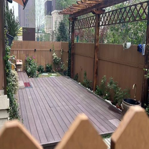 庭院木塑地板护栏整体制作安装